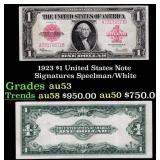1923 $1 United States Note Grades Select AU Signat