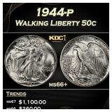 1944-p Walking Liberty Half Dollar 50c ms66+ SEGS