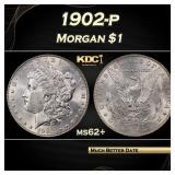 1902-p Morgan Dollar $1 Grades ms62+