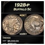 1928-p Buffalo Nickel 5c ms66+ SEGS