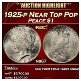 1925-p Peace Dollar Near Top Pop $1 ms67 SEGS