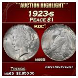 1923-s Peace Dollar $1 ms65 SEGS