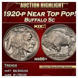 1920-p Buffalo Nickel Near Top Pop! 5c ms66+ SEGS