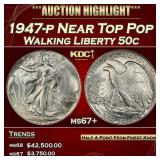 1947-p Walking Liberty Half Dollar Near Top Pop 50