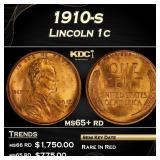 1910-s Lincoln Cent 1c ms65+ rd SEGS