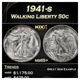 1941-s Walking Liberty Half Dollar 50c Grades ms65