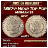 1887-p Morgan Dollar Near Top Pop $1 ms67+ SEGS