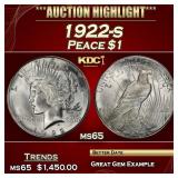 1922-s Peace Dollar $1 ms65 SEGS
