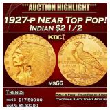 1927-p Gold Indian Quarter Eagle Near Top Pop! $2