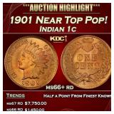 1901 Indian Cent Near Top Pop! 1c ms66+ rd SEGS