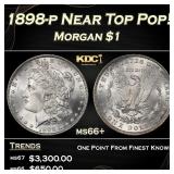 1898-p Morgan Dollar Near Top Pop! $1 ms66+ SEGS