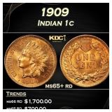 1909 Indian Cent . 1c ms65+ rd SEGS