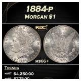 1884-p Morgan Dollar $1 ms66+ SEGS