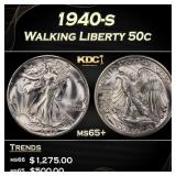 1940-s Walking Liberty Half Dollar 50c Grades ms65