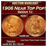 1906 Indian Cent Near Top Pop! 1c ms66 rd SEGS