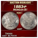 1883-p Morgan Dollar $1 ms67 SEGS