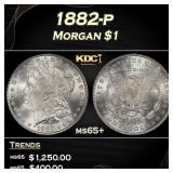 1882-p Morgan Dollar $1 Grades ms65+