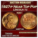 1927-p Lincoln Cent Near Top Pop! 1c ms67 rd SEGS