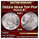 1922-s Peace Dollar Near Top Pop $1 ms66 SEGS