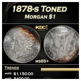 1878-s Morgan Dollar Toned $1 ms65+ SEGS