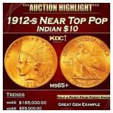 1912-s Gold Indian Eagle Near Top Pop $10 ms65+ SE