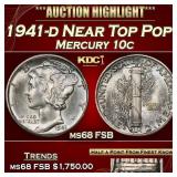 1941-d Mercury Dime Near Top Pop! 10c ms68 FSB SEG