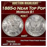 1885-o Morgan Dollar Near Top Pop! $1 ms67 SEGS