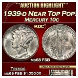 1939-d Mercury Dime Near Top Pop! 10c ms68 FSB SEG