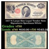 1917 $1 Large Size Legal Tender Note Grades vf++ S