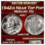 1942-d Mercury Dime Near Top Pop! 10c ms68 FSB SEG