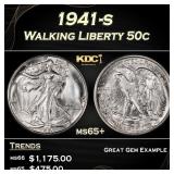 1941-s Walking Liberty Half Dollar 50c Grades ms65