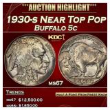 1930-s Buffalo Nickel Near Top Pop 5c ms67 SEGS