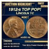 1912-s Lincoln Cent TOP POP! 1c ms66 rb SEGS
