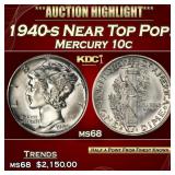 1940-s Mercury Dime Near Top Pop! 10c ms68 SEGS