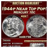 1944-p Mercury Dime Near Top Pop! 10c ms68 FSB SEG