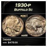 1930-p Buffalo Nickel 5c Grades ms66