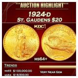 1924-d Gold St. Gaudens Double Eagle $20 ms64+ SEG