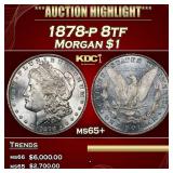 1878-p 8tf Morgan Dollar $1 ms65+ SEGS