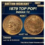 1879 Indian Cent TOP POP! 1c ms67 rb SEGS