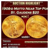 1908-d Motto Gold St. Gaudens Double Eagle Near To