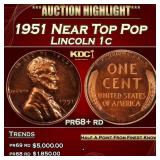 1951 Proof Lincoln Cent Near Top Pop 1c pr68+ rd S