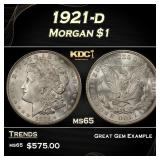 1921-d Morgan Dollar $1 Grades ms65