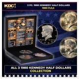 Complete 3 PC. 1980 Kennedy Half Dollar 50c set In