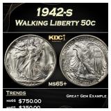 1942-s Walking Liberty Half Dollar 50c Grades ms65