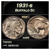 1931-s Buffalo Nickel 5c Grades ms66