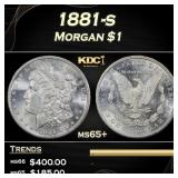 1881-s Morgan Dollar $1 Grades ms65+