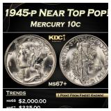 1945-p Mercury Dime Near Top Pop! 10c ms67+ SEGS