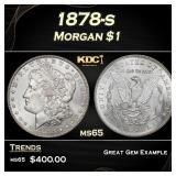 1878-s Morgan Dollar $1 Grades ms65
