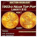 1903-o Gold Liberty Eagle Near Top Pop $10 ms65+ S