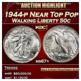 1944-p Walking Liberty Half Dollar Near Top Pop 50